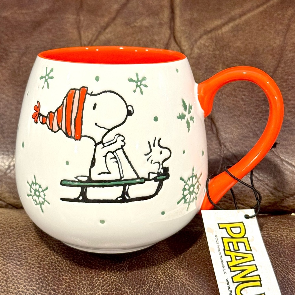 Peanuts Snoopy & Woodstock on Sleigh 20oz Ceramic Christmas Mug